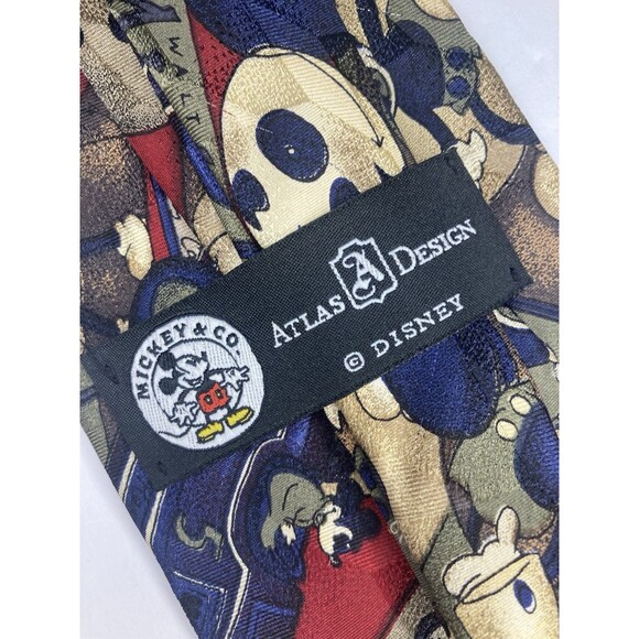 Vtg Disney Mickey Mouse Mens Neck Tie Atlas Design Cartoon 100% Silk Disney & Co - Picture 6 of 8